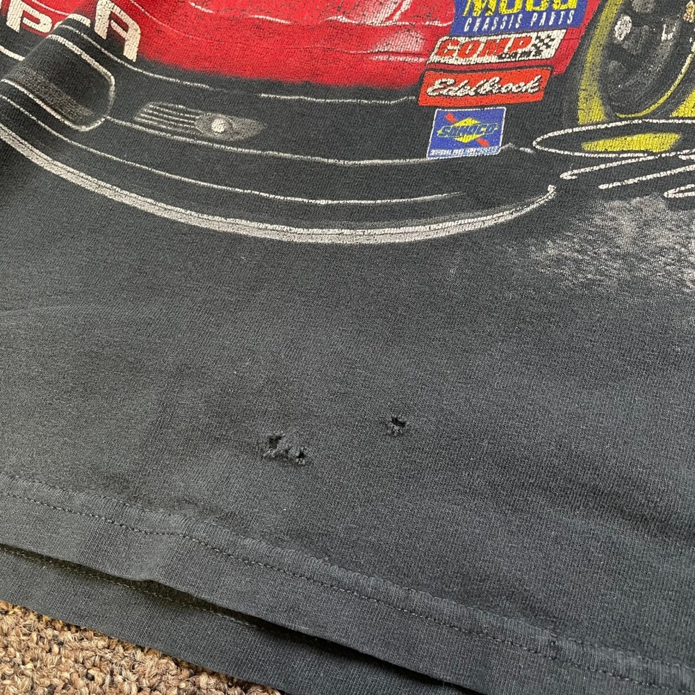 Chase Authentics Jeff Gordon NASCAR T-Shirt XL Black All Over Print Distressed - Picture 6 of 9